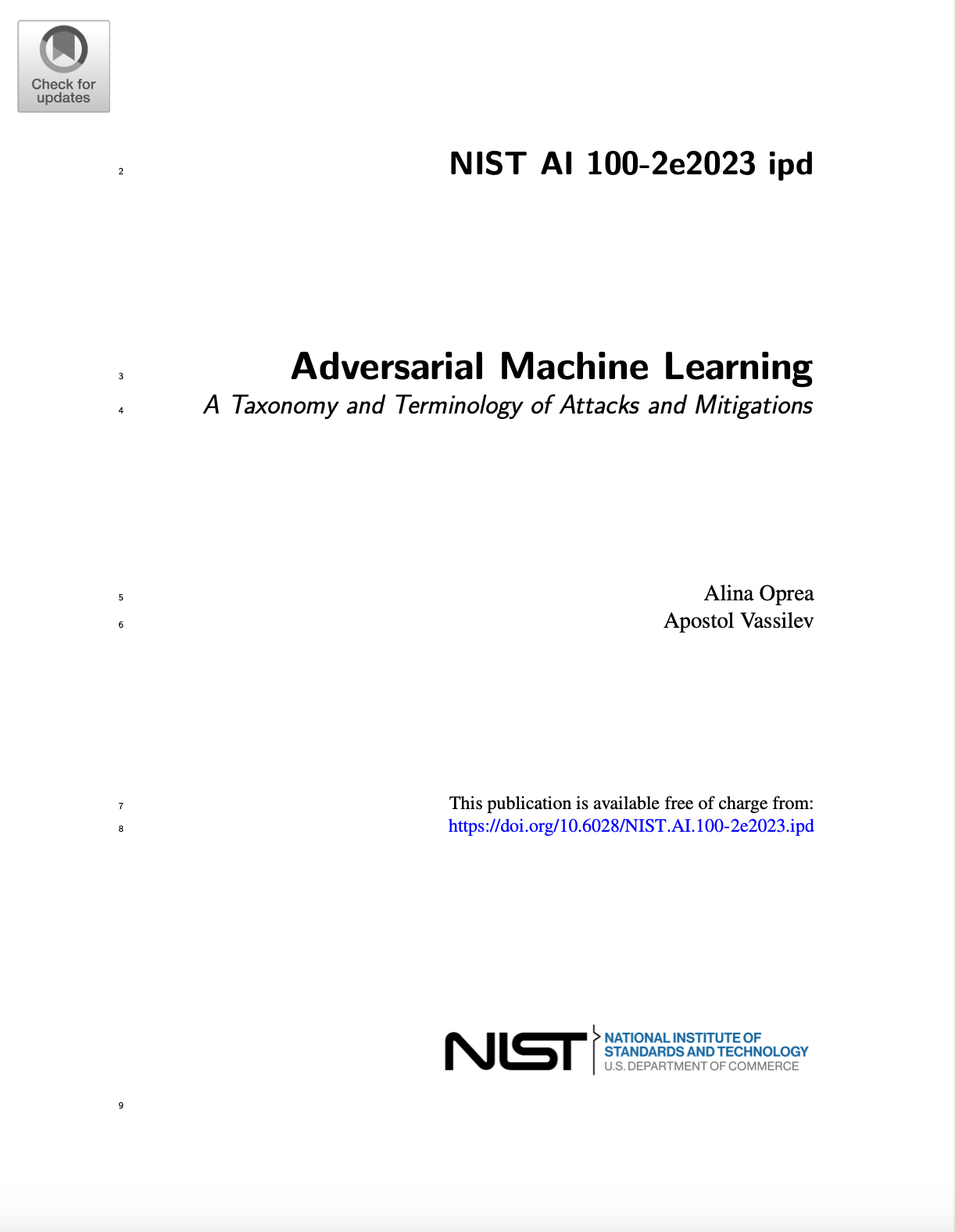NIST AI 100-22023